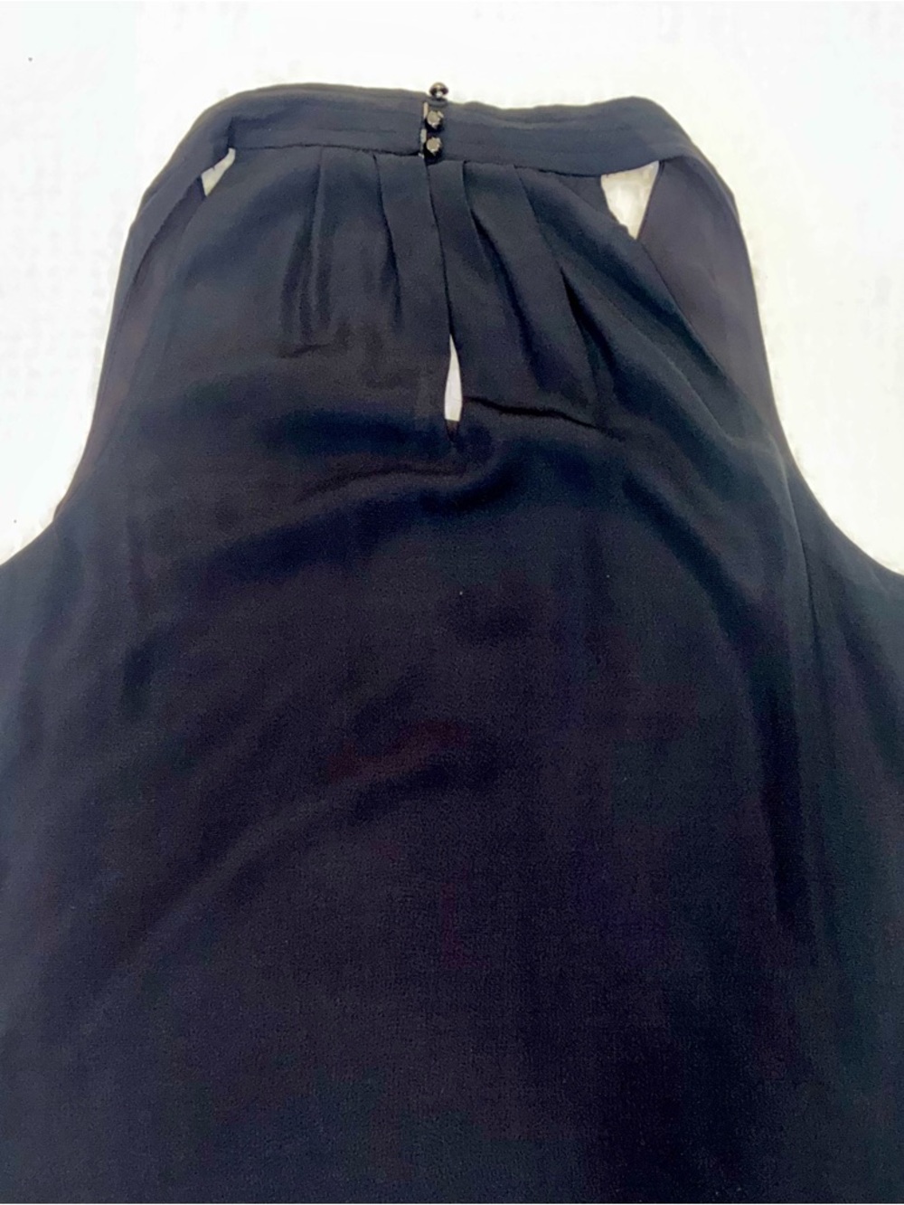 White House Black Market Black Rhinestone Halter Top Blouse Size L - Picture 6 of 6